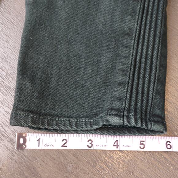 AG ADRIANO GOLDSCHMIED Isabelle Pintucked High-Rise Crop GREEN Jeans Size 24R - Picture 8 of 16